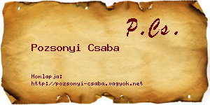 Pozsonyi Csaba névjegykártya